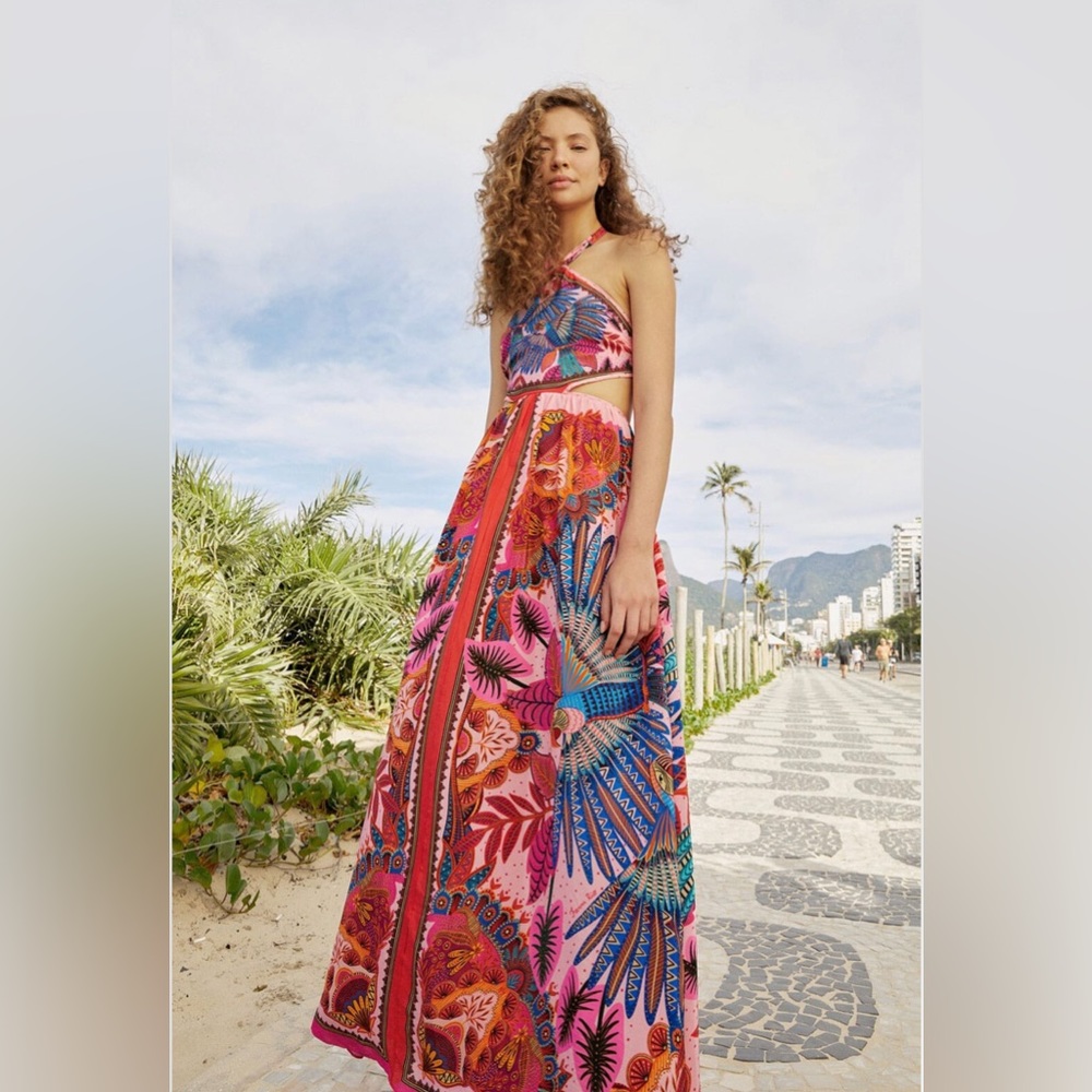 NWT brand new Farm Rio tie back maxi dress